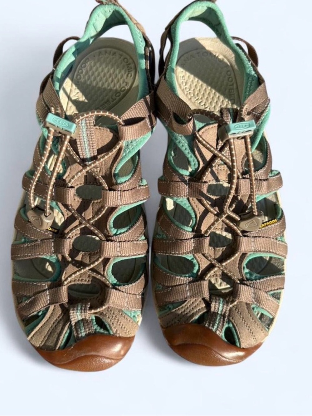 KEEN Newport H2 Women’s Sport Sandals Size 8.5 EU 39 Brown/Turquoise Waterproof - Picture 3 of 7